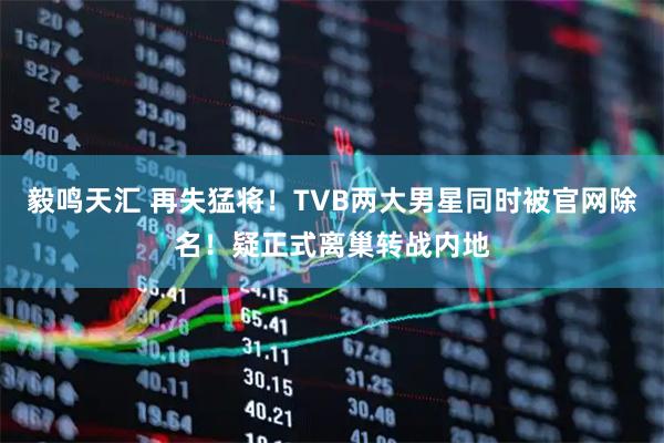 毅鸣天汇 再失猛将！TVB两大男星同时被官网除名！疑正式离巢转战内地