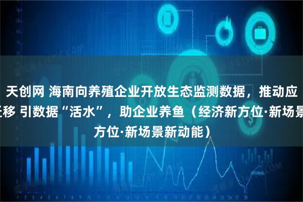 天创网 海南向养殖企业开放生态监测数据，推动应用场景迁移 引数据“活水”，助企业养鱼（经济新方位·新场景新动能）