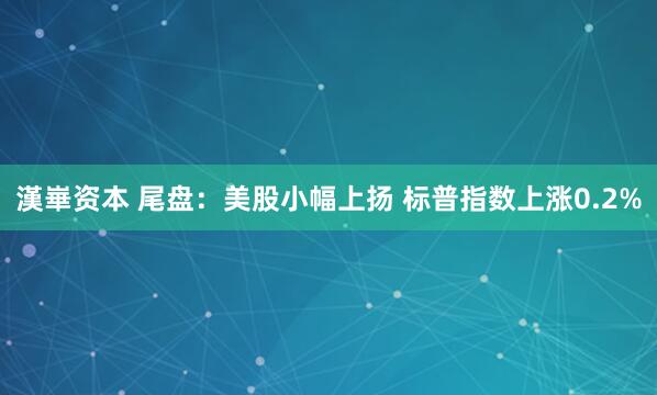 漢崋资本 尾盘：美股小幅上扬 标普指数上涨0.2%